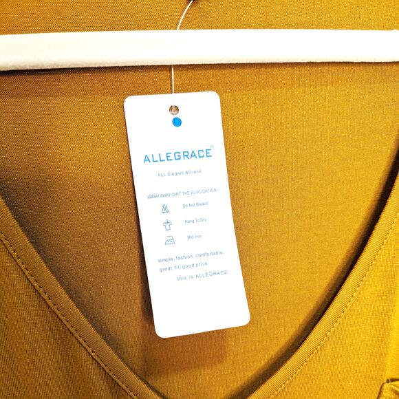 2 New Allegrace Womens 3X Shirts Tops Plus Size Short Sleeve Tan Yellow - Picture 9 of 11